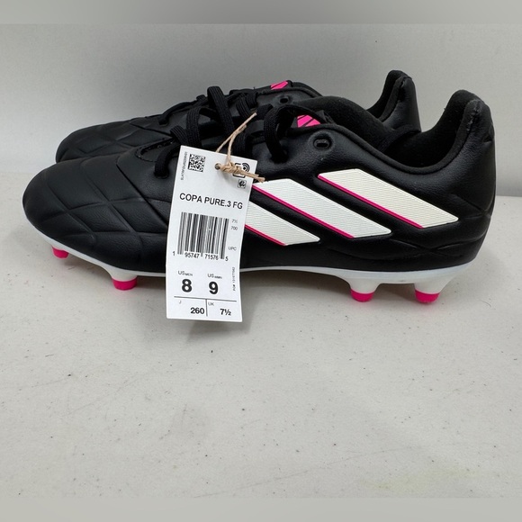 Adidas Copa Pure.3 Unisex Black Metallic Pink Soccer Futbol Cleats Sz 8 - Picture 1 of 9